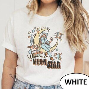 Wishing On A Neon Star Country Music Graphic Retro Western Style T-Shirt 181